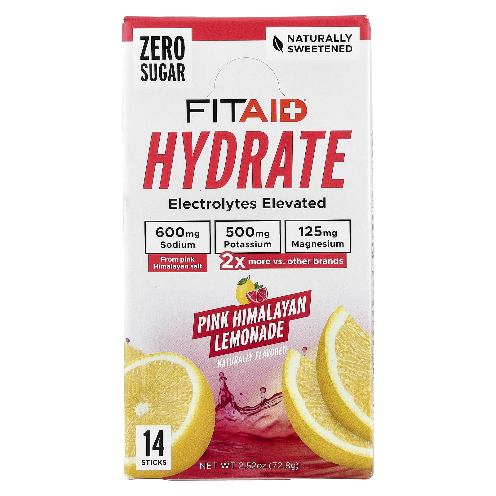 FITAID Hydrate, Pink Himalayan Lemonade, 14 Sticks, 0.18 oz (5.2 g) Each