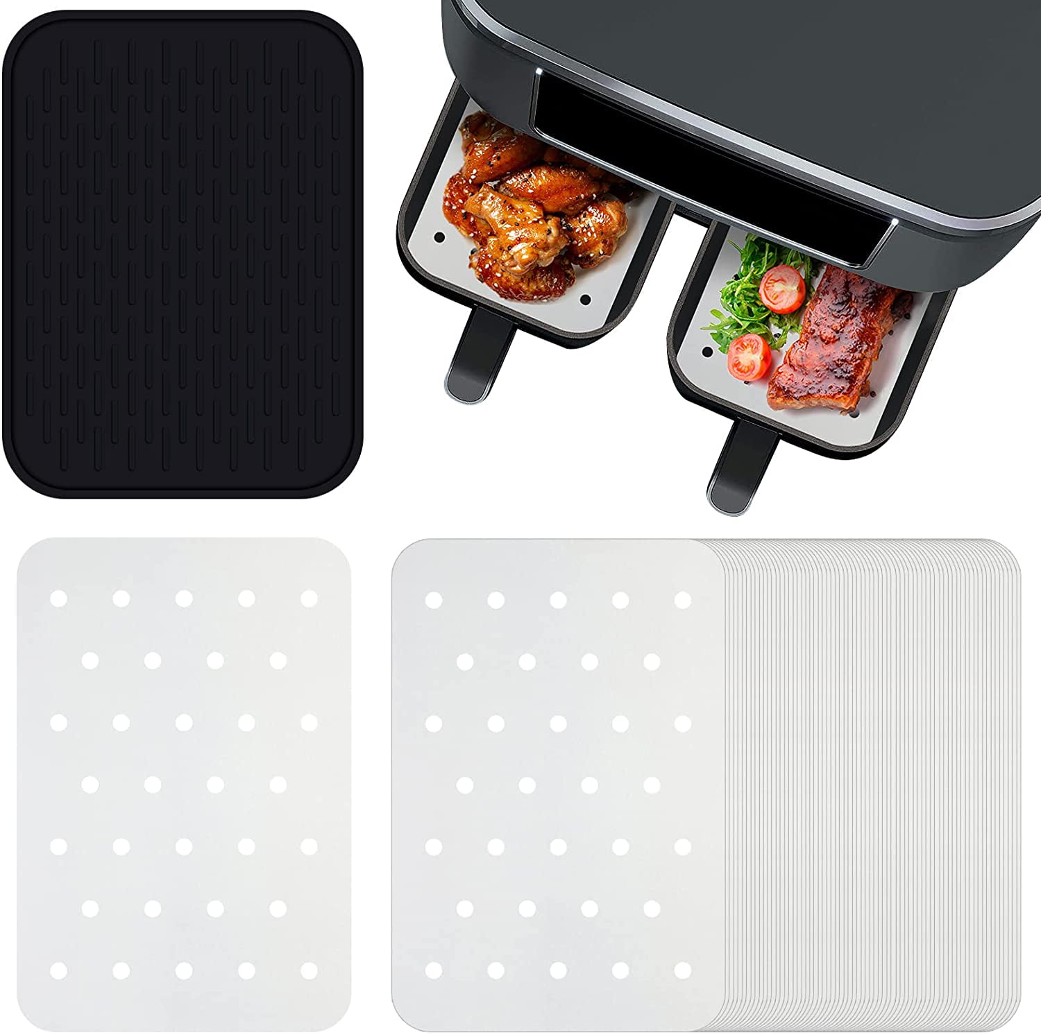 Grilling 200Pcs 8 Inch Square Heavy Duty Air Fryer Liners Uses for Baking Cookies Cooking Air Fryer Air Fryer Liners 8inch 