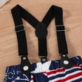 thumbnail image 6 of Povozer 4th of July Outfits for Boys Toddler Boy Patriotic Outfit 4th Of July Baby Boy Clothes Short Sleeve Romper Bowtie Shirt Flag Suspender Shorts 2Pcs Gentleman Outfit Size 6-9 Months,White, 6 of 7