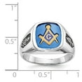 thumbnail image 4 of 14K White Gold Ring Band Themed Men's Masonic, Size 8, 4 of 5
