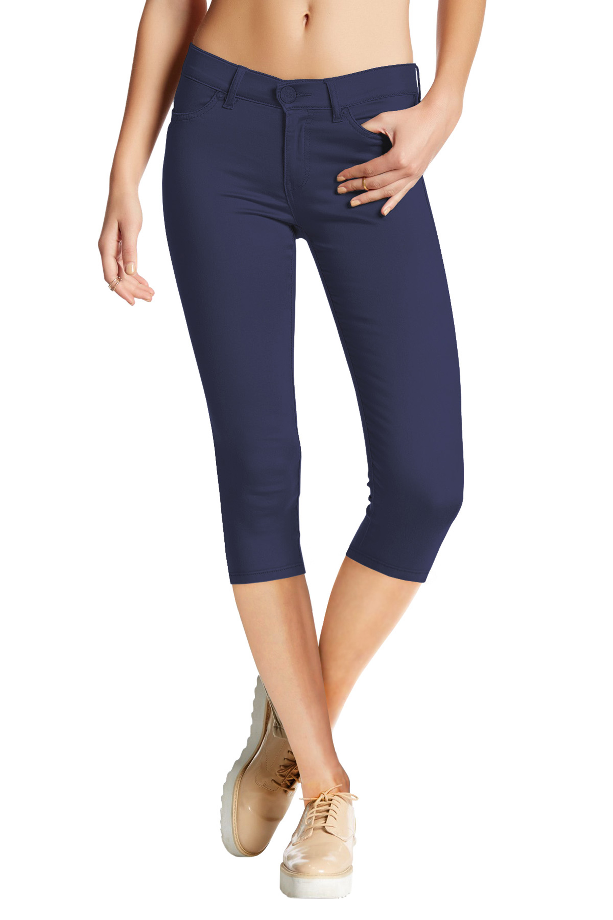 Hybrid and Company Women's Hyper Stretch Denim Capri Jeans - image 1 of 3
