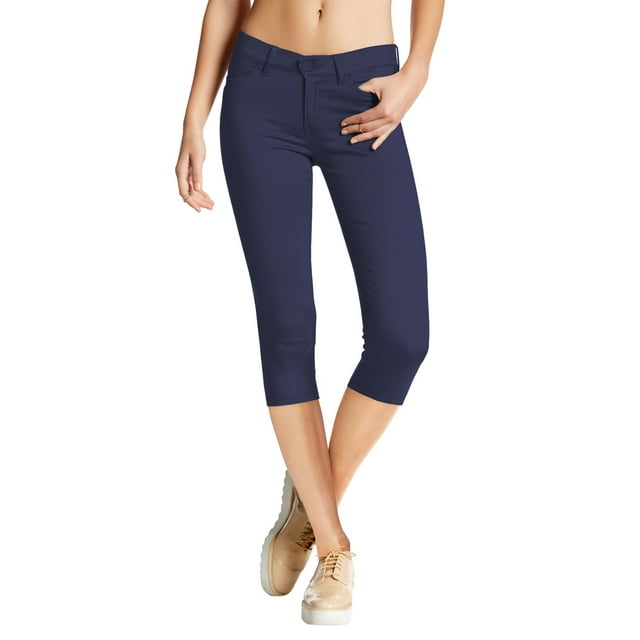 Hybrid and Company Women's Hyper Stretch Denim Capri Jeans