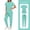 Mint Green, variant on RYDCOT Women's Solid Color Nurse Uniform Short Sleeve V Neck Button Top Side Slit Pockets Drawstring Jogger Pants Scrubs Set Red