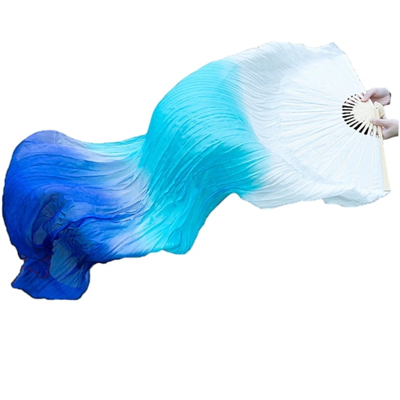 Lightweight Faux Silk Belly Dance Fan Veils Flexible Dance Fan Long Fan Dancing Fan for Performances &Trainings