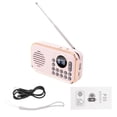 thumbnail image 3 of Radio FM Portátil Recargable Pequeño Altavoz Bluetooth Inalámbrico Sonido Estéreo Envolvente USB Radios Vintage Rosa, 3 of 5