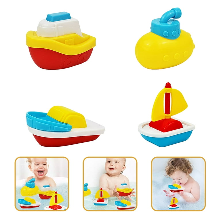 4Pcs Baby Water Toys Baby Toddler Bath Toys Small Boat Bath Toys Funny Bath  Toys