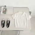 thumbnail image 5 of Toddler Boys Short Sleeve Knit Polo Shirt Ribbed Sweater Top Collared Pullover Button Placket Casual Regular Fit School Uniform, 5 of 6