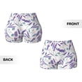 thumbnail image 3 of Sikiie Lavender Flowers Print Workout Shorts Women Scrunch Butt Gym Shorts Seamless High Waist Tummy Control Yoga Biker Athletic Shorts, 3 of 5