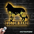 thumbnail image 3 of Craftnamesign Custom FLoral Belgian Tervuren Metal Wall Art LED Light, Flower Dog Lover Home Decor, 3 of 5