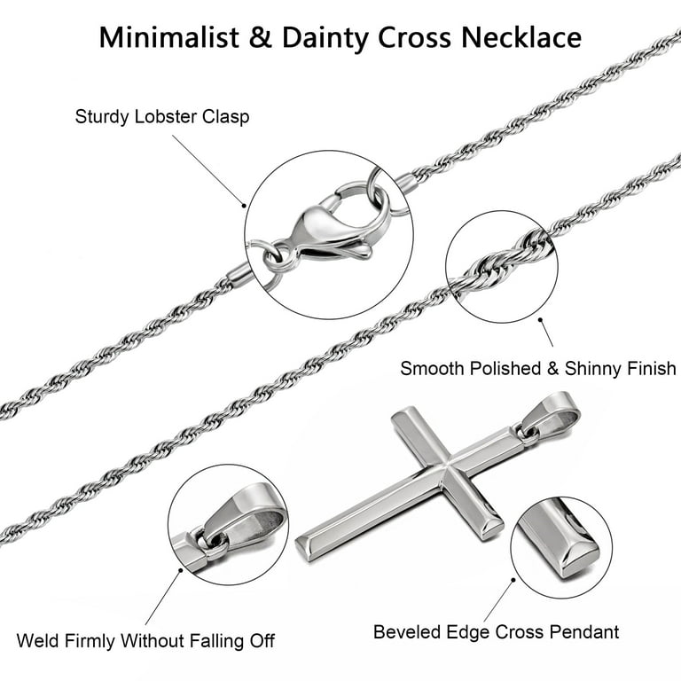Murtoo Cross Necklace For Men, Stainless Steel Necklace For Men With Cross Penda