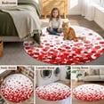 thumbnail image 6 of Red Polka Dots Round Living Room Rugs 7 ft, Watercolor Abstract Art Gradients Modern Washable Area Rug with Non-Slip Sturdy Edge Binding Round Carpet for Kitchen Office Bedroom, 6 of 9