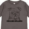 thumbnail image 4 of Inktastic English Bulldog Sketch Portrait with Dog Breed Name Boys or Girls Long Sleeve Toddler T-Shirt, 4 of 5