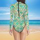 thumbnail image 1 of WILLBEST Traje de Baño Mujer 2 Piezas Elegante Traje de Baño con Estampado de Escamas de Pescado para Mujer Combinación de Moda y Comodidad 1750, 1 of 3