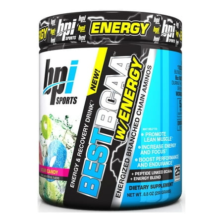 BPI Sports Best BCAA W/ Energy Pre Workout Sour Candy, 25 Servings