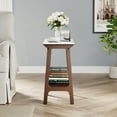 thumbnail image 6 of High-Quality Slim Side Table with Storage & Vintage Charm Retro reddish brown narrow slate side table fits small spaces. Sturdy MDF & rock plate., 6 of 8