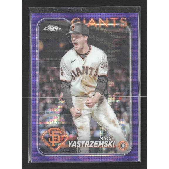 2024 Topps Chrome Purple Sonar Refractor #87 Mike Yastrzemski Giants Baseball Card