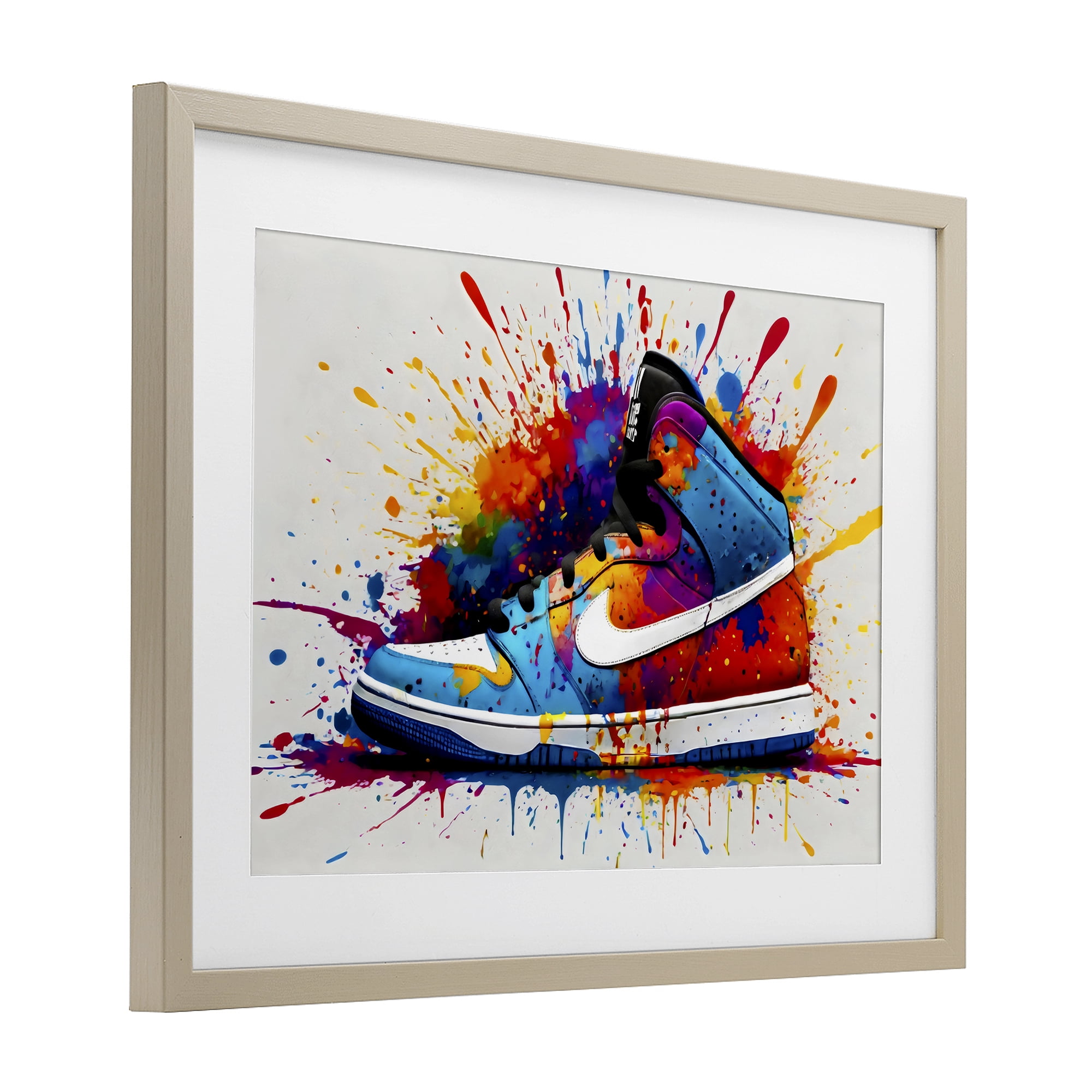 Stupell Industries Centric Sneaker Splash Birch Framed Print Under Glass, design by Creative Studio