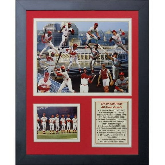 legends never die cincinnati reds greats framed memorabilia