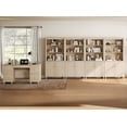 thumbnail image 4 of WAMPAT Home Office Furniture Set, 58" Executive Desk with Charging Station and Drawers,4-Column 71" Tall Bookcase with Doors and Adjustable Shelves for Living Room, Natural Oak, 4 of 10