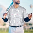 thumbnail image 5 of Zufioo Fun Rabbit Print Men's Baseball Short Sleeve, Moisture Wicking Button-Down Hip Hop Tee-XX-Large, 5 of 7