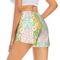 thumbnail image 2 of Uemuo Daisies Flowers Pattern Women's Athletic Shorts High Waisted Running Shorts with Liner Pockets Gym Elastic Workout Shorts-XX-Large, 2 of 9
