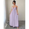 thumbnail image 6 of Solid Color Tie-Up Backless Maxi A-Line Dress Women's Summer Sundress One Piece Long Dress, 6 of 10
