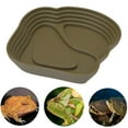 thumbnail image 1 of Plato de alimentación de es plato de bañera de es decoración de hábitat de tortuga plato de agua para serpientes suministros de mascotas semi acuáticas ranas Verde, 1 of 10
