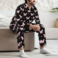 thumbnail image 6 of KLL Gradient Butterfly Sleepwear Mens Flannel Pajamas,Long Cotton Pj Set, 6 of 7