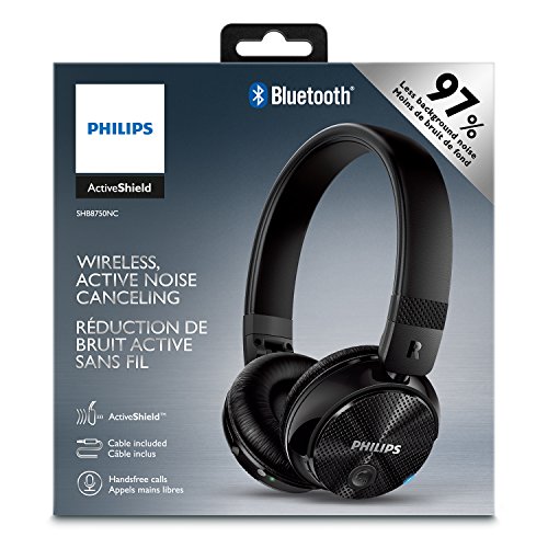Philips SHB8750NC/27 Wireless Noise Canceling Headphones, Black