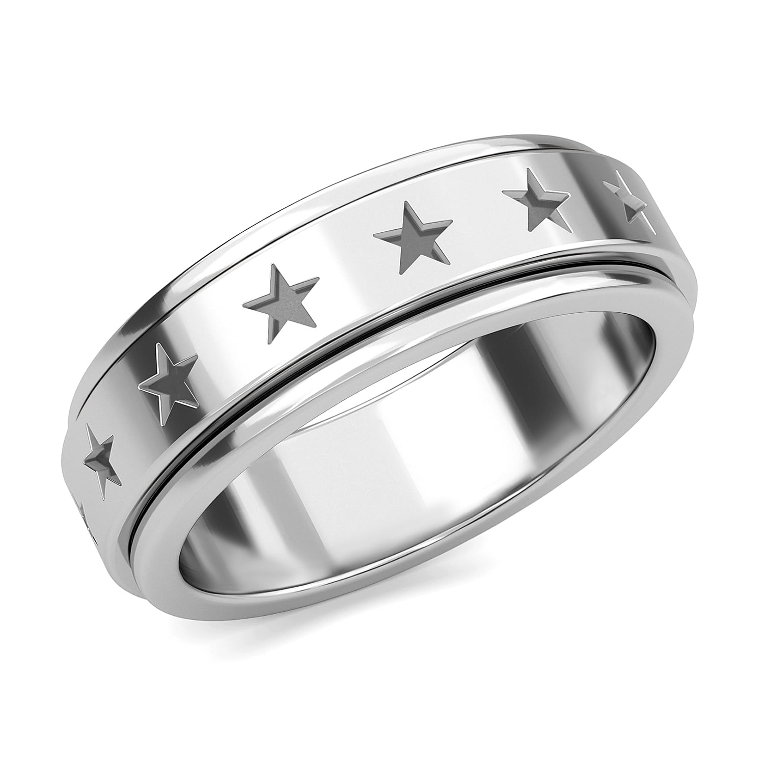 New Silver Stars 925 Sterling Silver Ring ALL Sizes 