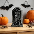 thumbnail image 6 of TanSiDing Halloween Tombstone Resin Ornament Eerie Graveyard Decoration Creepy Haunted House Decor Spooky Cemetery Prop Scary Vibes for Halloween Party Home Mantel Shelf Table Decor, 6 of 6