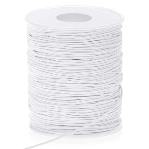 FOAUUH Elastic String for Bracelets, Elastic Cord for Jewelry, Stretchy String for Necklace Making, Beading and Sewing (1.2 MM, 109 Yards, white)