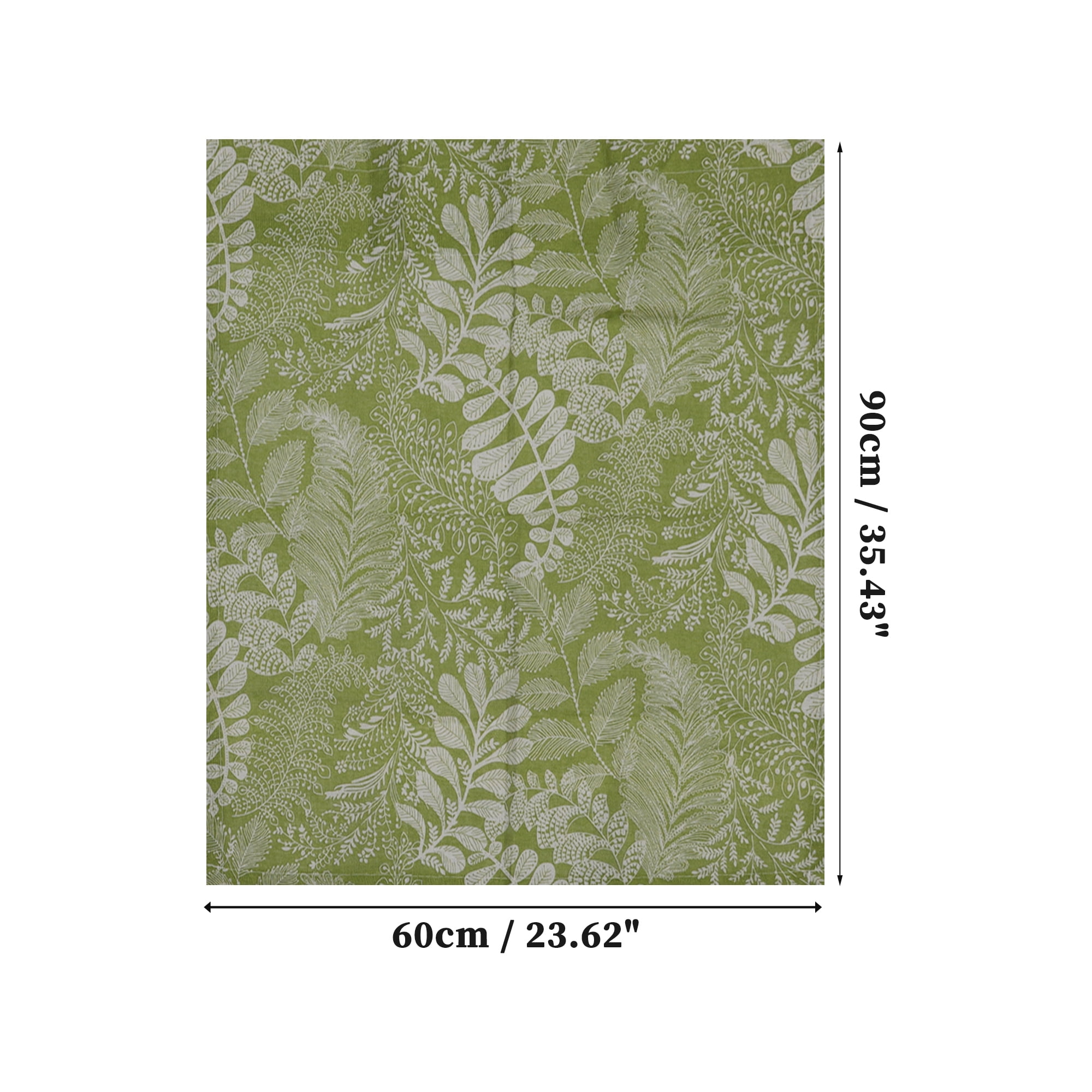 Unique Bargains 2pcs Cotton Linen Short Window Curtains Green 5.43"L x 23.62"W