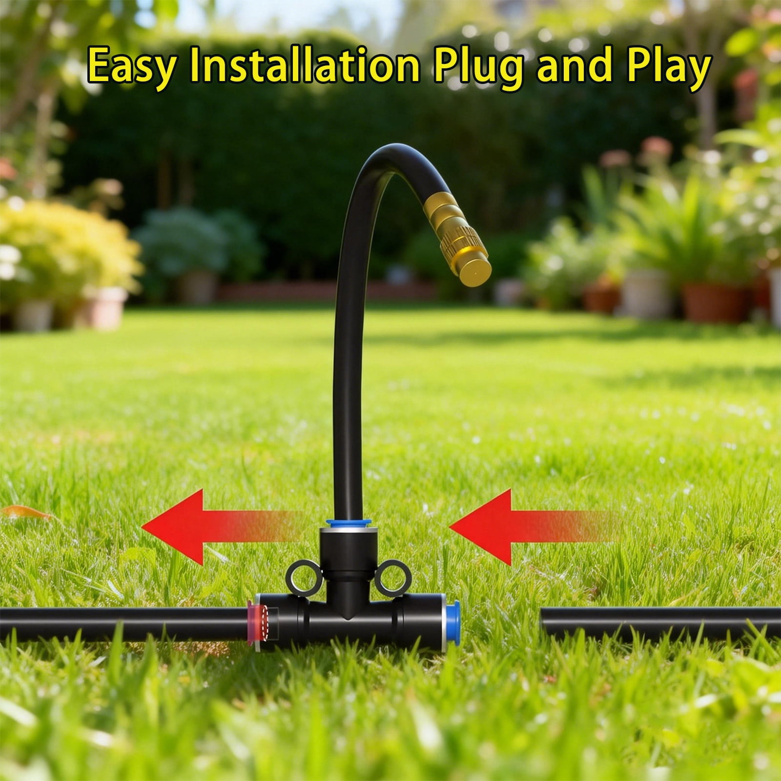 50FT Drip Irrigation Kit with Adjustable Nozzles & Quick Connect - Automatic Watering System for Raised Bed Garden, Greenhouse, Containers, Potted Plants - Water Efficient DIY Kit