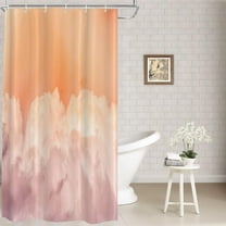 Orange Abstract Sunset Sky Decor Shower Curtain, Bathroom Decor Polyester Fiber Plastic Rings Quick-Drying Waterproof for Bathtubs/Bathroom, 72x36 inches