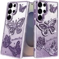 thumbnail image 2 of For Samsung Galaxy S26 Ultra Phone Case, Luxury Butterfly Sparkle Glitter Diamond Crystal Rhinestone Shimmer Bling Plating Thick TPU Hard PC Cover for Galaxy S26 Ultra - Purple, 2 of 10