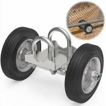 6" Rolling Gate Wheel for Chain Link Fence Rolling Sliding Gates Heavy-Duty Steel Rolling Gate with 2 Rubber Wheels for Metal Tube Gates and Driveway Gates