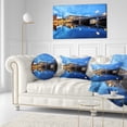 thumbnail image 3 of Designart Illuminated Blue Stockholm - Cityscape Throw Pillow - 12x20, 3 of 5