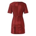 thumbnail image 4 of Women's Sexy Sequins V-Neck Short Sleeve Dress - Solid Color, Slim Fit, Polyester - Elegant Party Dress for Evening/Wedding/Night Out, 4 of 4