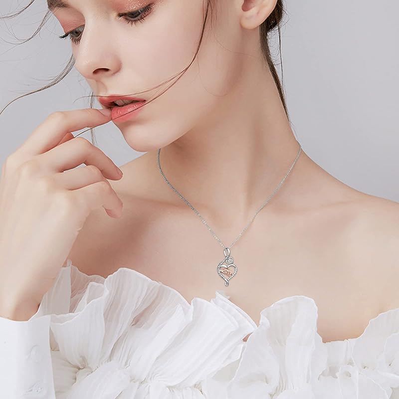 Crystal Mother Daughter Necklace Sterling Silver Mothers Day Birthday Jewelry Gifts for Women Mom Daughter Wife