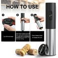 thumbnail image 4 of Electric Wine Openers, Reusable Wine Bottle Corkscrew Opener with Foil Cutter, Battery Operated Stainless Steel Wine Remover for Home Kitchen Party Bar Restaurant, 4 of 6
