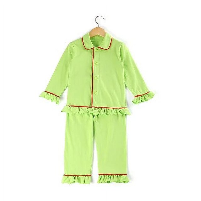 Pijamas de manga larga para niños y niñas, conjuntos de pijamas de 2022 algodón con volantes, para Otoño e Invierno