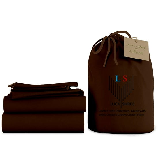 24-INCH EXTRA DEEP POCKETS - 100% Organic 800-Thread-Count - RV King Size Organic Cotton Sheet Set- Chocolate