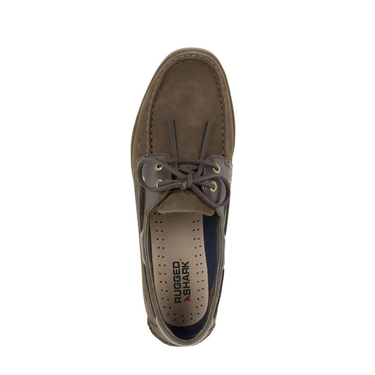 Rugged Shark Men s Boat Shoe Classic Look Premium Genuine Leather with Odor Control Technology Size 8 to 13