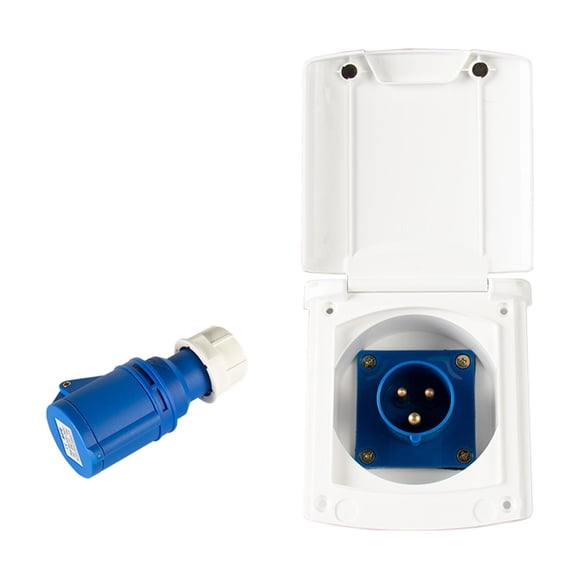 Riwesomey Enchufe y toma de corriente exterior IP44 RV con cubierta para viajes en caravana al aire libre Accesorios para motos