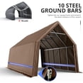 thumbnail image 4 of KING BIRD 13' x 20' x 12' Heavy Duty Anti-Snow Carport Car Canopy Car Tent Outdoor Instant Garage Boat Shelter with Reinforced Ground Bars-Brown, 4 of 9