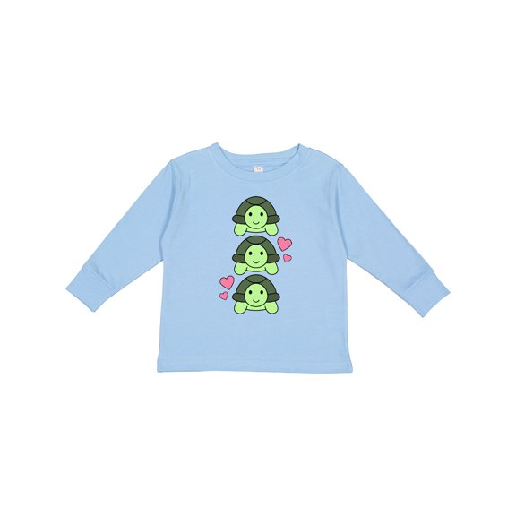 Inktastic Turtle Lover Hearts Girls Long Sleeve Toddler T-Shirt