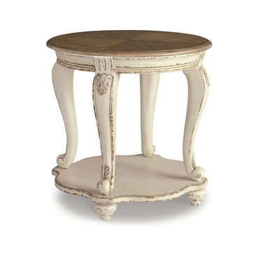 Signature Design by Ashley Casual Realyn End Table  White/Brown