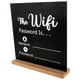 thumbnail image 2 of Letrero de contraseña WiFi de madera para mesa, con base de madera, ideal para decoración de centros de mesa de hotel, oficina y hogar., 2 of 7