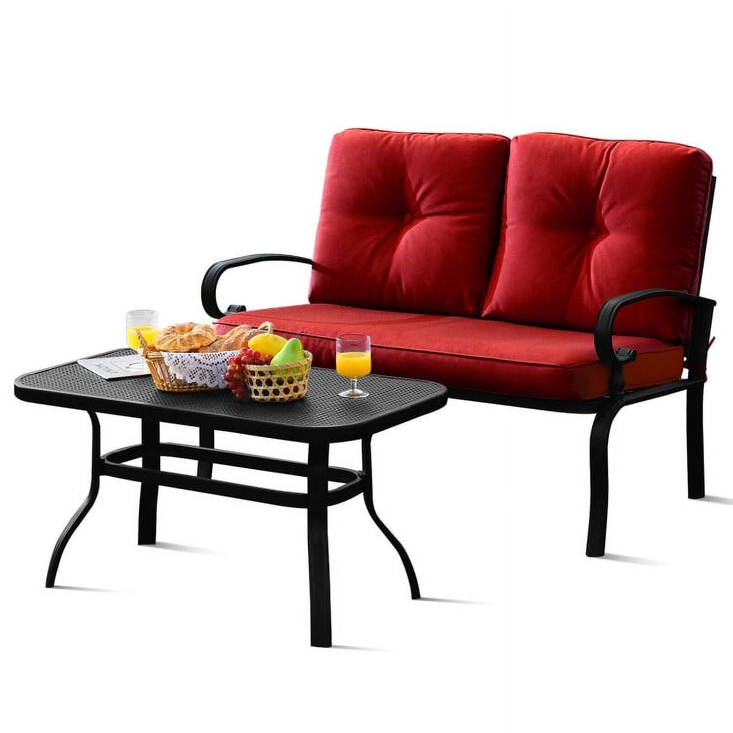 Aimee Lii 2 Pieces Outdoor Patio Furniture Set for Backyard and Poolside, Patio Conversation Sets, Red